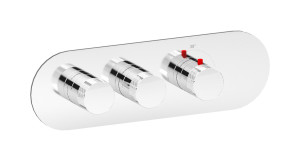 EUA222ISNID1 Комплект наружных частей термостата на 2 потребителей - горизонтальная овальная панель с ручками Industria IB Aqua - 2 потребителя