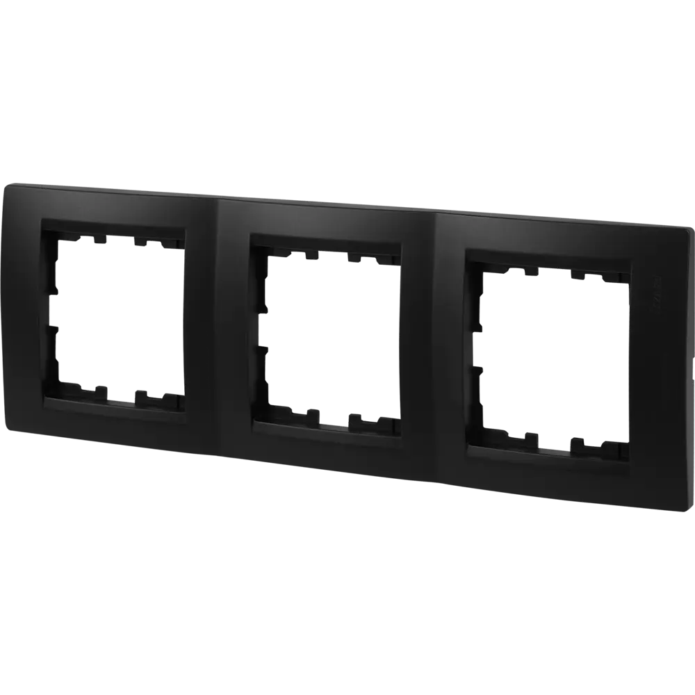 Рамка для розеток и выключателей Lezard Karina 3 поста горизонтальная цвет черный бархат STLM-2181056 - Вид №1