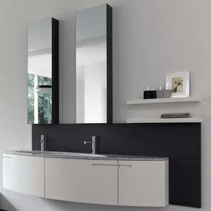 Комбинация ванной комнаты SY22 в отделке Marmo Bianco Carrara/L41 Bianco/L06 Cenere MILLDUE SYMI