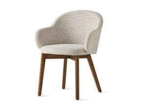 Тканевый мягкий стул с деревянной основой