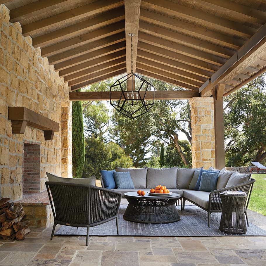 Круглый журнальный столик из морской веревки и алюминия JANUS et Cie узел ARCH-00100582 - Вид №4