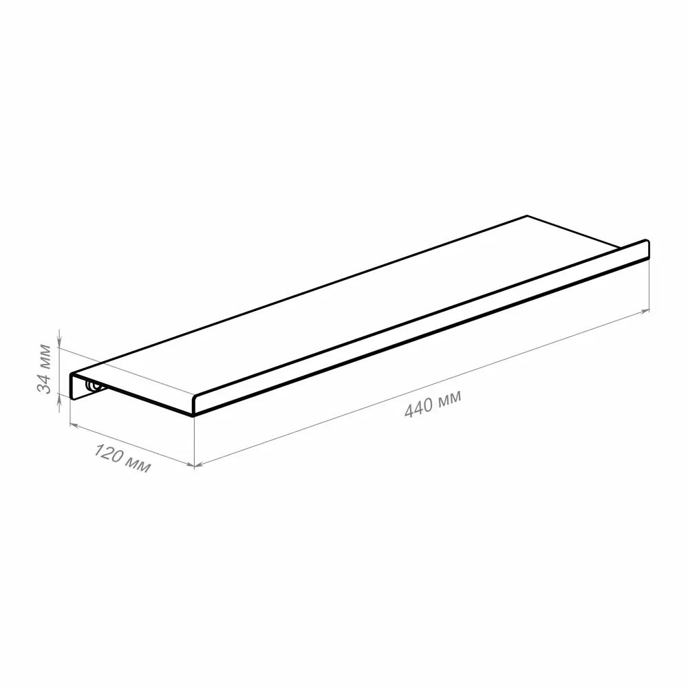 Полка настенная 44x12 см со скрытым креплением металл цвет черный 89390780 STLM-2212264 Santreyd  - Вид №8