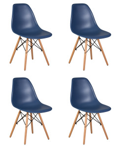 90560294 Комплект кухонных стульев 4 шт Dsw -pp638 80х53х46 см пластик цвет темно-синий LMZL STLM-0282704 DOBRIN