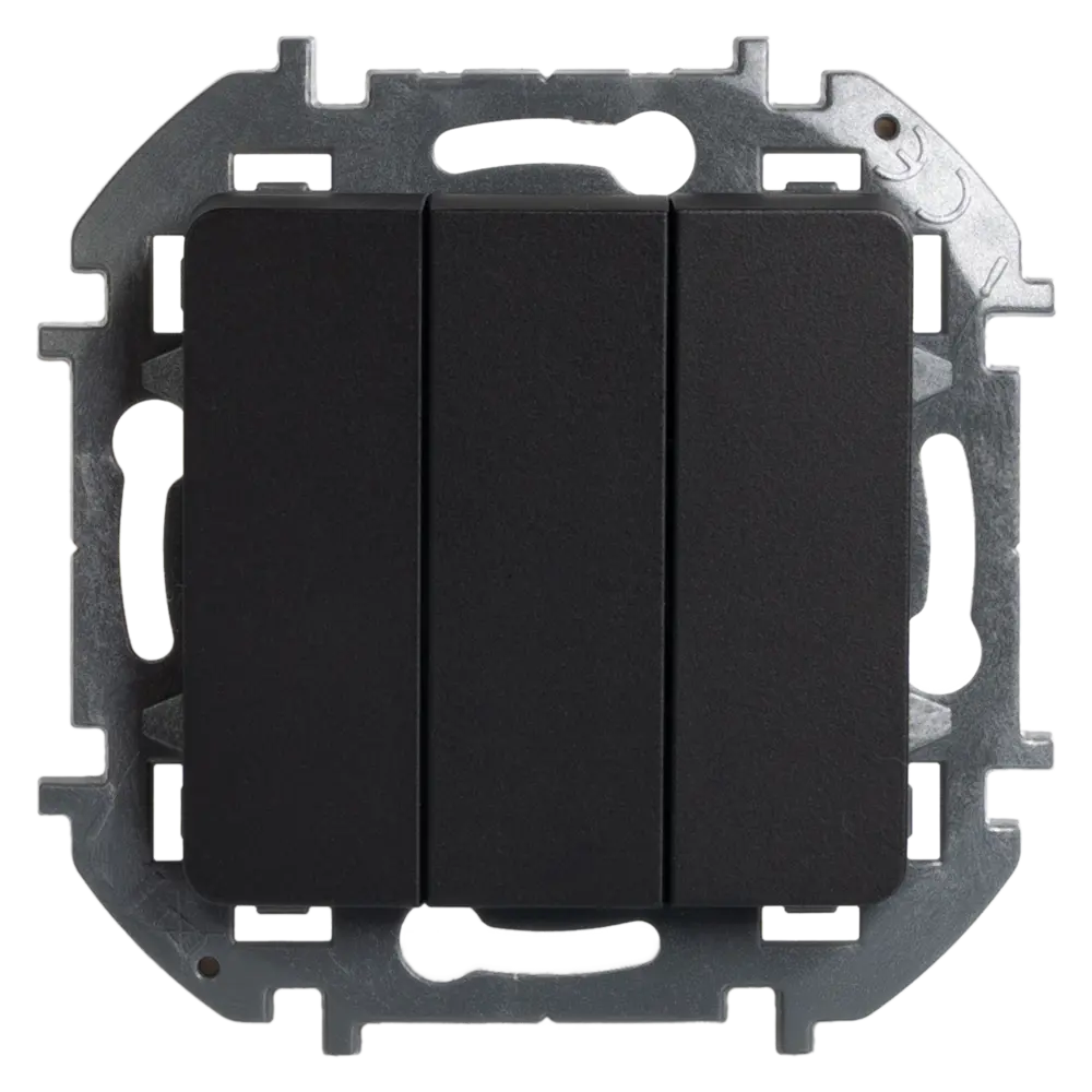 86761713 Выключатель трёхклавишный - Lexman Lilian - 20А 250В винтовые зажимы - антрацит STLM-1567485