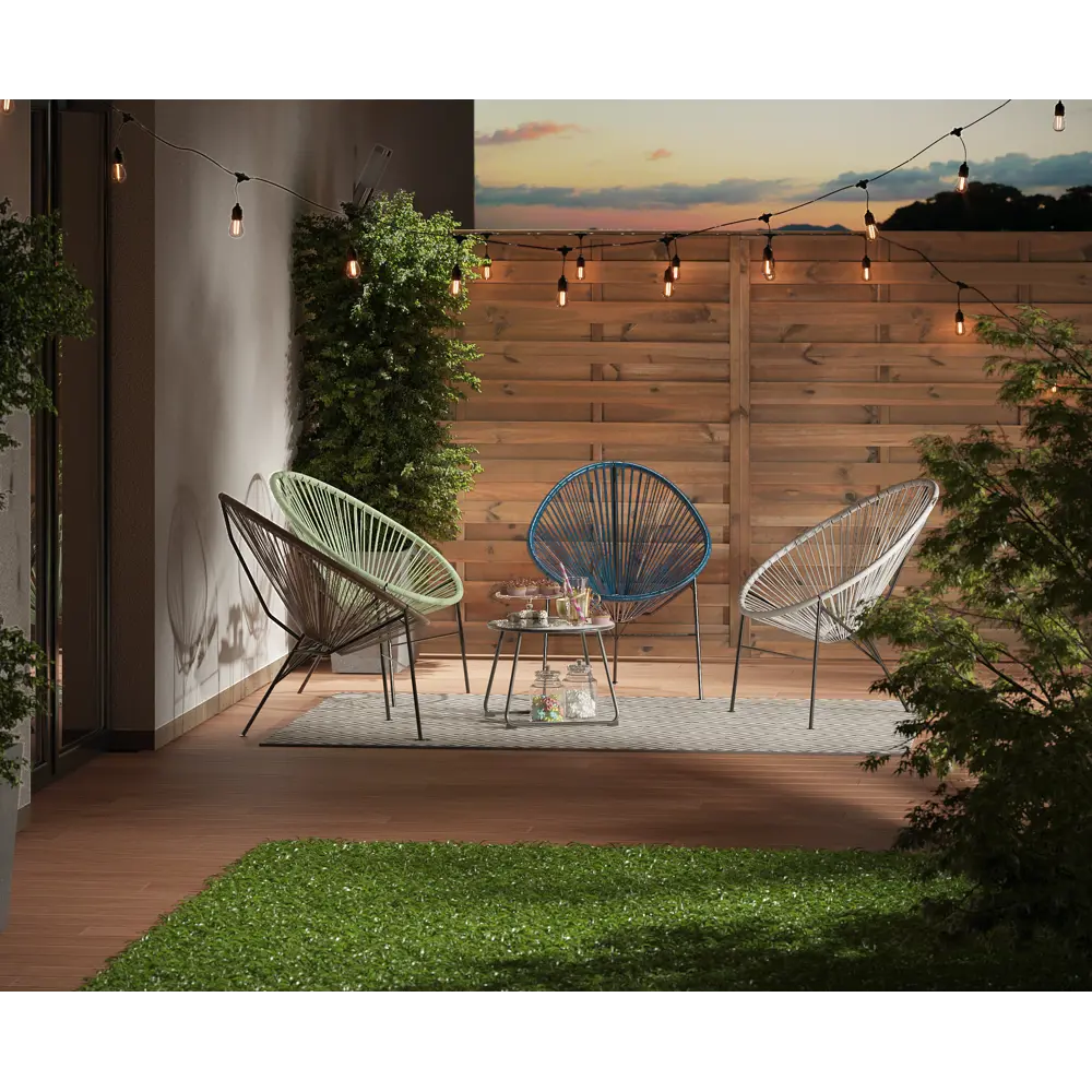 Стул садовый Акапулько 69x78.5x71.5 см сталь/искусственный ротанг голубой Santreyd STLM-2013238 - Вид №8