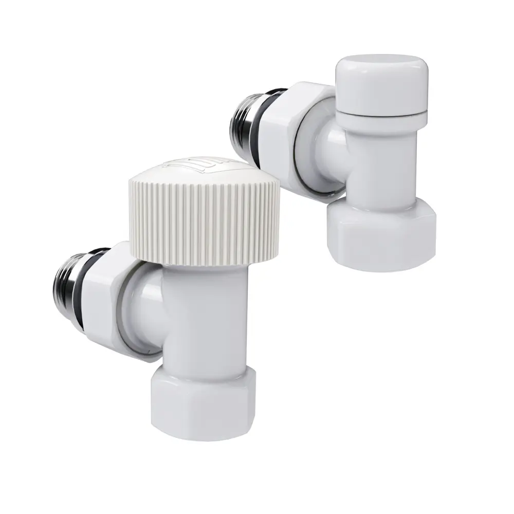 Термостатический комплект для радиатора угловой Royal Thermo Design 1/2" латунь цвет белый STLM-2178659 - Вид №1