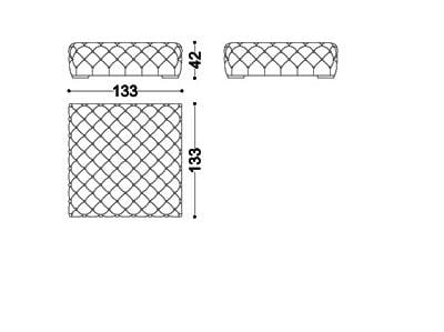 Квадратный кожаный пуф с Капитоном OPERA CONTEMPORARY JOSÈ ARCH-00078051 - Вид №1