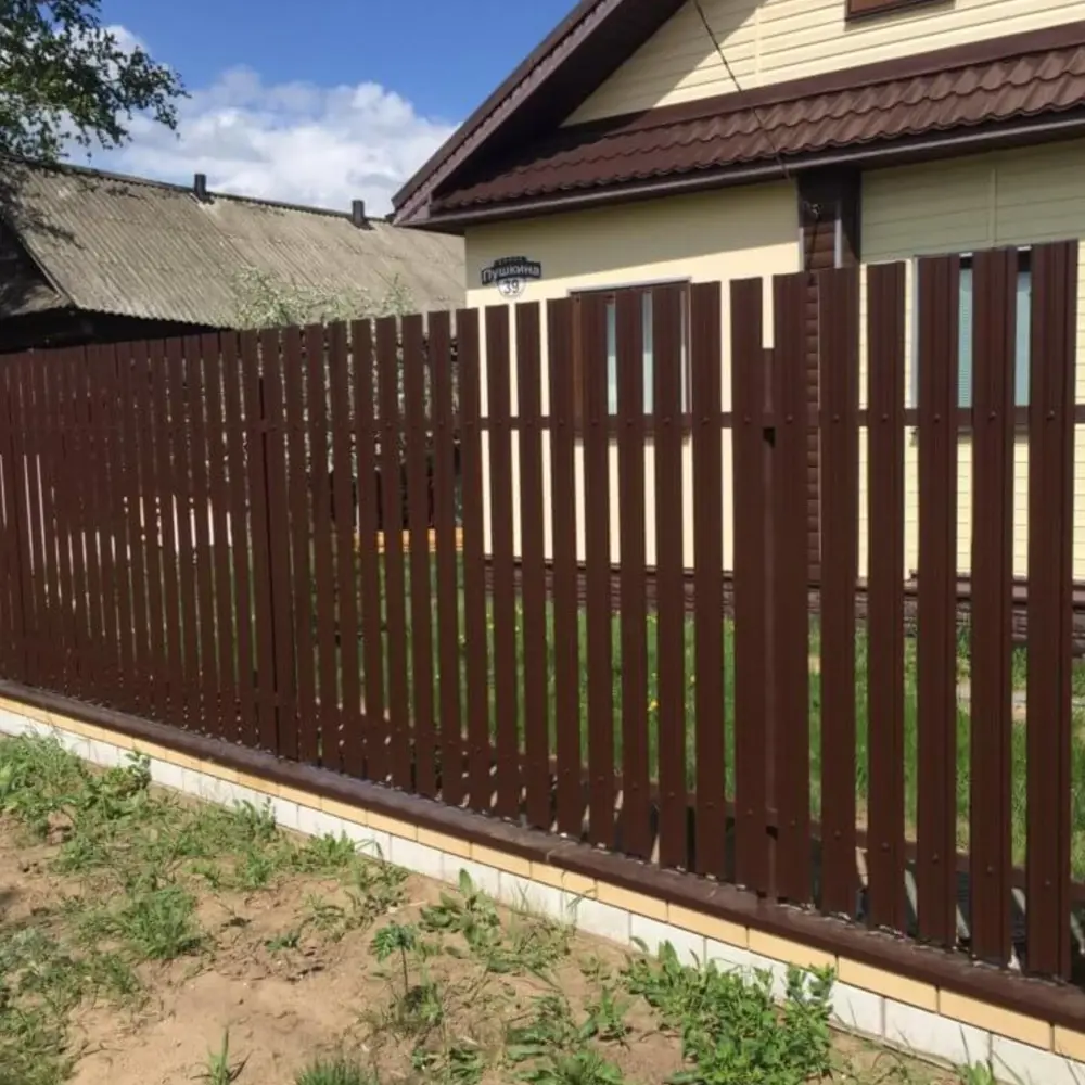 Штакетник-М 69мм 1.5 м двухсторонний коричневый Santreyd STLM-2119079 - Вид №4