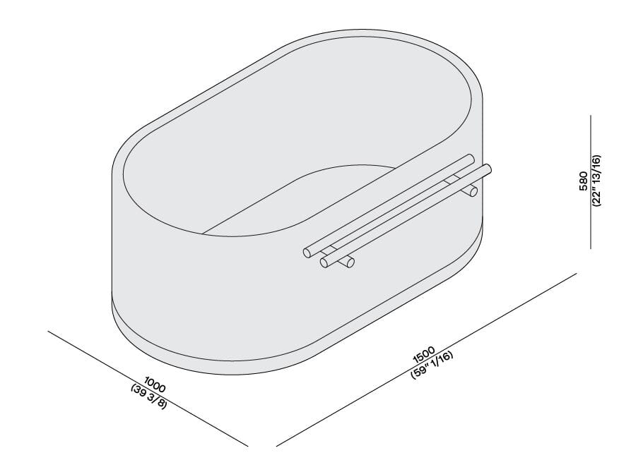 Овальная ванна в центре комнаты из мрамора LUCE DI CARRARA Tube ARCH-00003619 - Вид №2