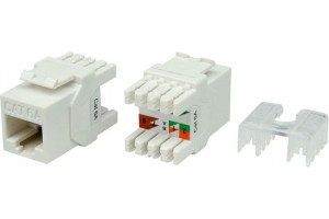 19590666 Вставка Keystone KJ8-8P8C-C6A-180-WH Jack RJ-45(8P8C), категория 6a (10G), тип 180 426187 Hyperline