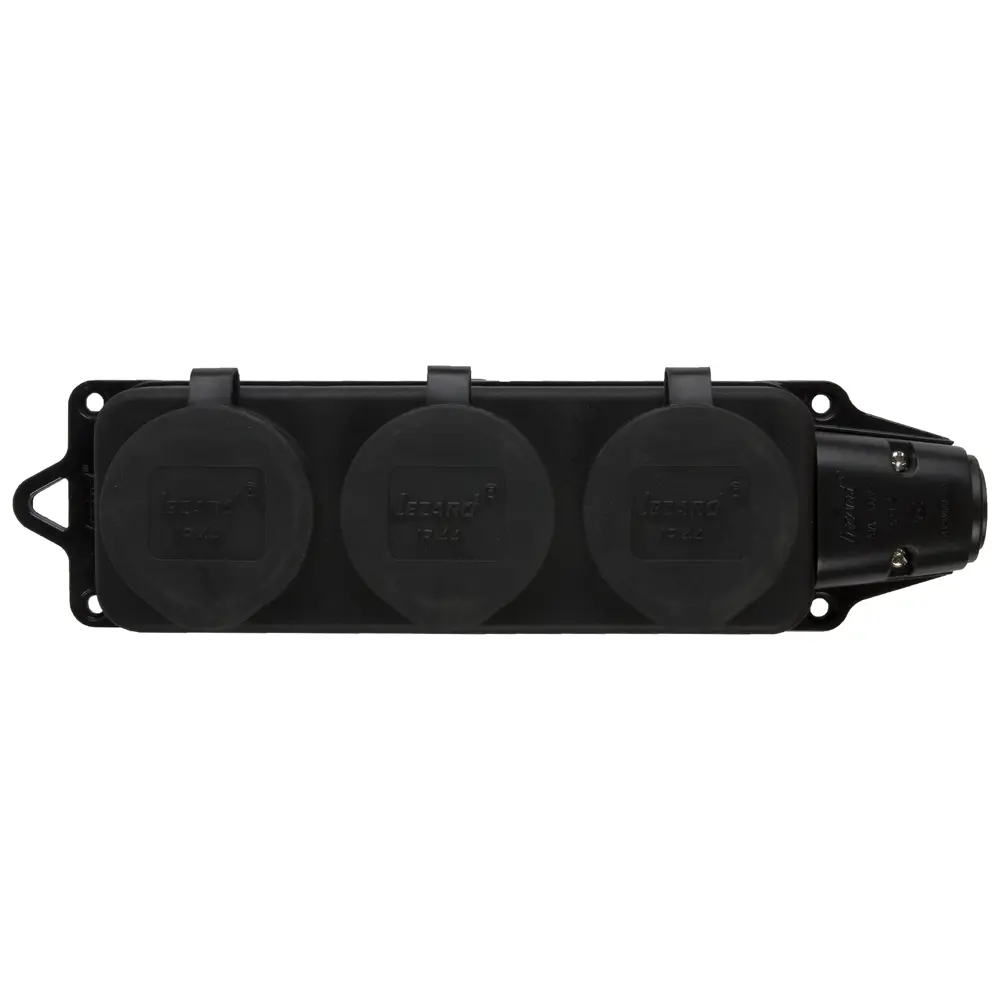 Колодка для удлинителя Lezard 3 розетки с заземлением 3500 Вт цвет черный STLM-2151748 - Вид №1