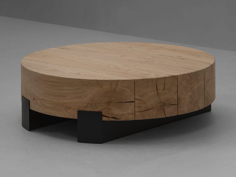 Круглый журнальный столик из дуба Van Rossum Beam ARCH-00028078