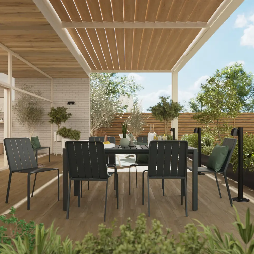 Стул Naterial Idaho 87x52 см алюминий цвет темно-серый STLM-2066794 - Вид №9