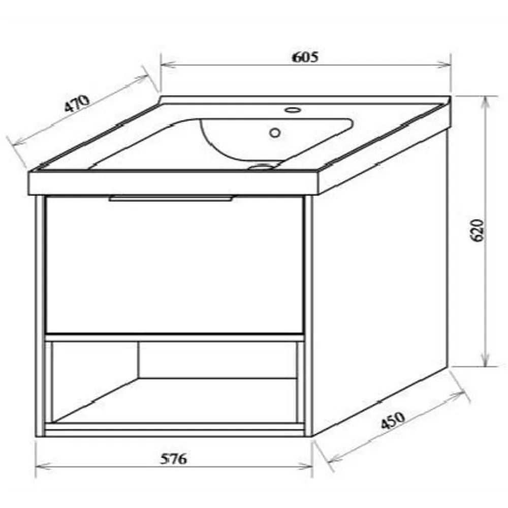 Тумба под раковину напольная/подвесная "Дана" 60 см цвет белый глянец 81975380 STLM-2060610 SANFLOR - Вид №4