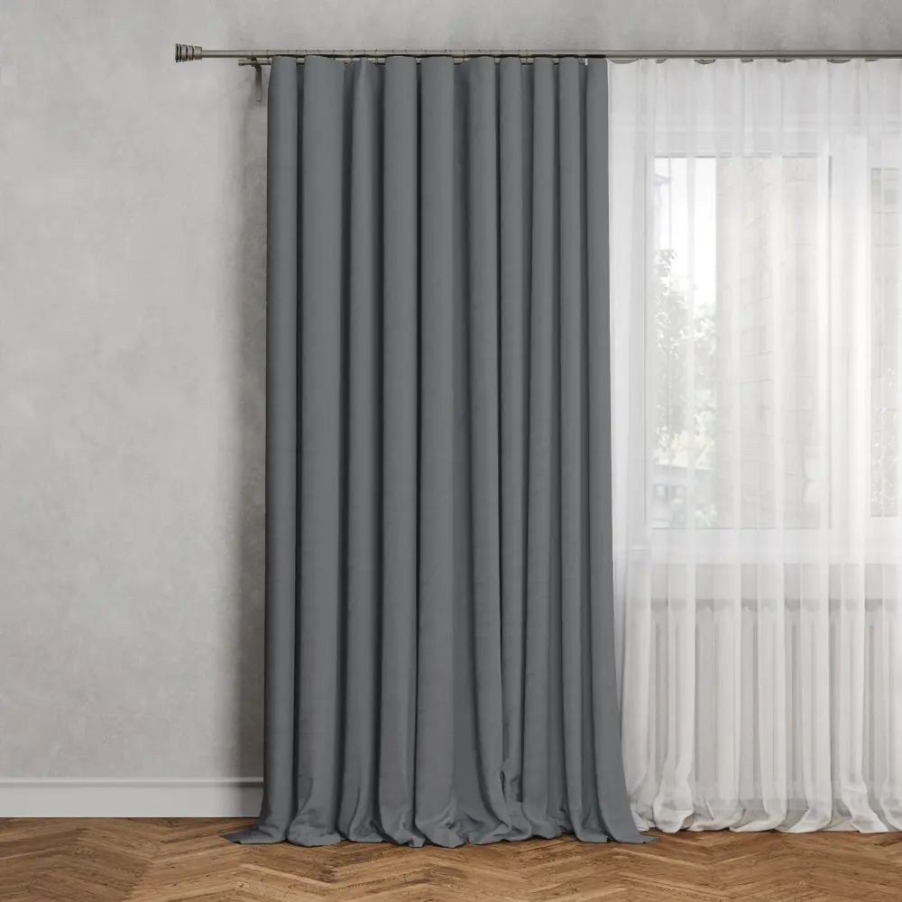 Штора на ленте Inspire Enaelle 200x280 см цвет серый Granit 3 84996634 STLM-2120678 