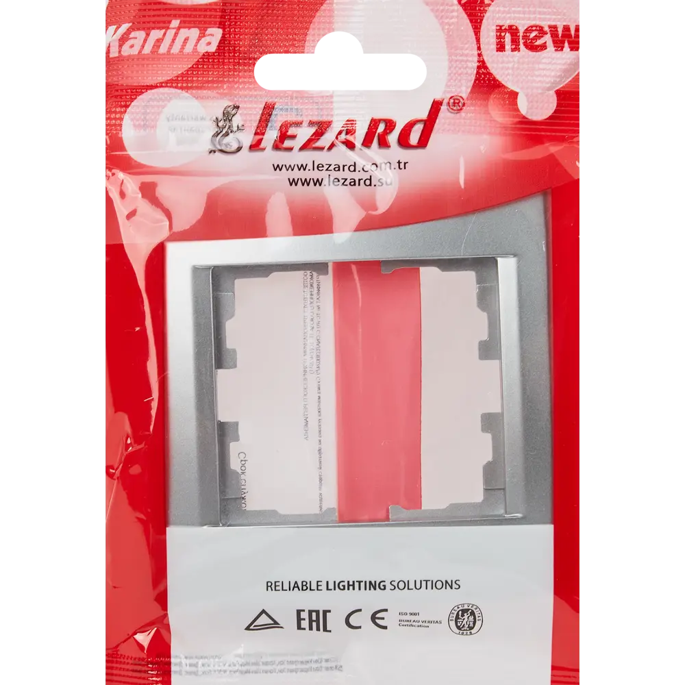 Рамка для розеток и выключателей Lezard Karina 1 пост горизонтальная цвет матовый серый STLM-2066712 - Вид №2