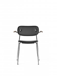 1110004-011H00ZZ MENU Обеденный стул, полностью обитый, с подлокотником, Хром Темный мореный дуб | Дакар 0842