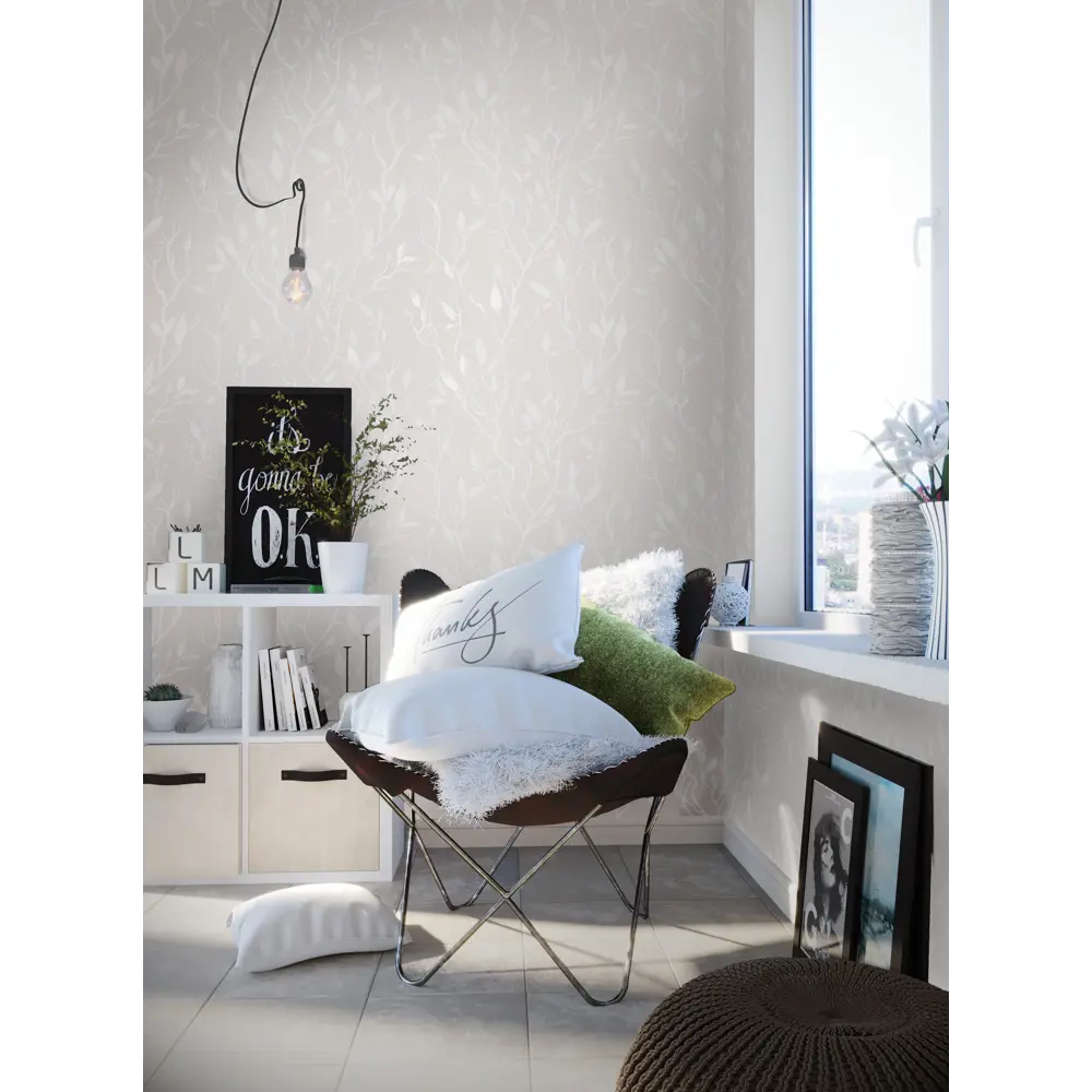 Обои флизелиновые Палитра «Ветки» серые 0.53х10 м PL51004-44 STLM-2152613 - Вид №2