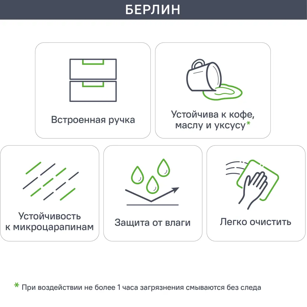 Фасад для кухонного шкафа Берлин 59.7x25.3 см Delinia ID МДФ цвет серый STLM-2123906 - Вид №3