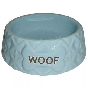 ПР0047748 Миска для животных Diamond Woof голубая керамическая 16х16х5,5см 360мл Foxie