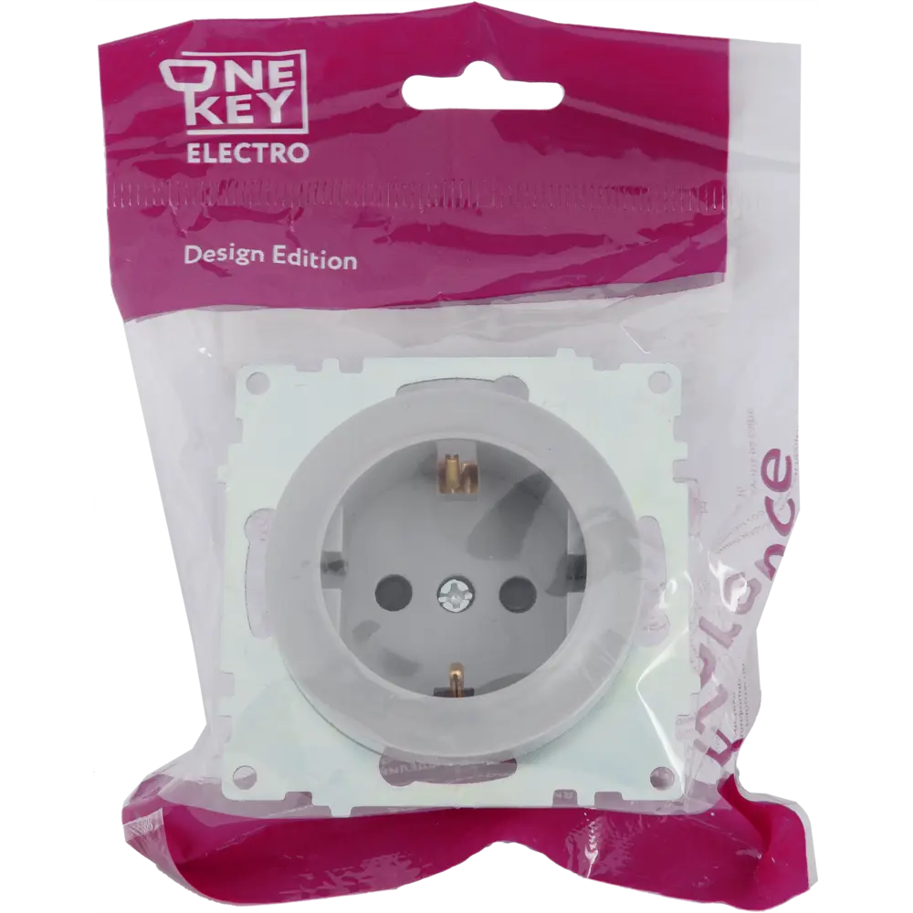 Розетка встраиваемая Onekey Florence с заземлением со шторками цвет серый ONEKEYELECTRO STLM-2084646 - Вид №8