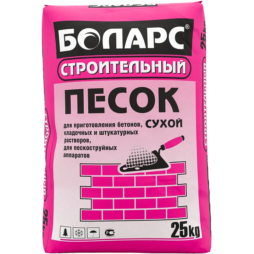 Строительный песок БОЛАРС сухой просеянный 25 кг 12762176 STLM-0002380