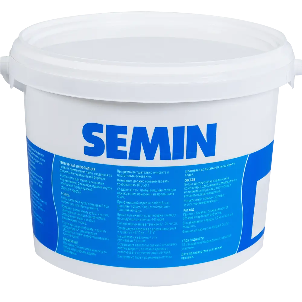 Шпаклёвка 2в1 Semin 4 кг STLM-2021489 - Вид №1