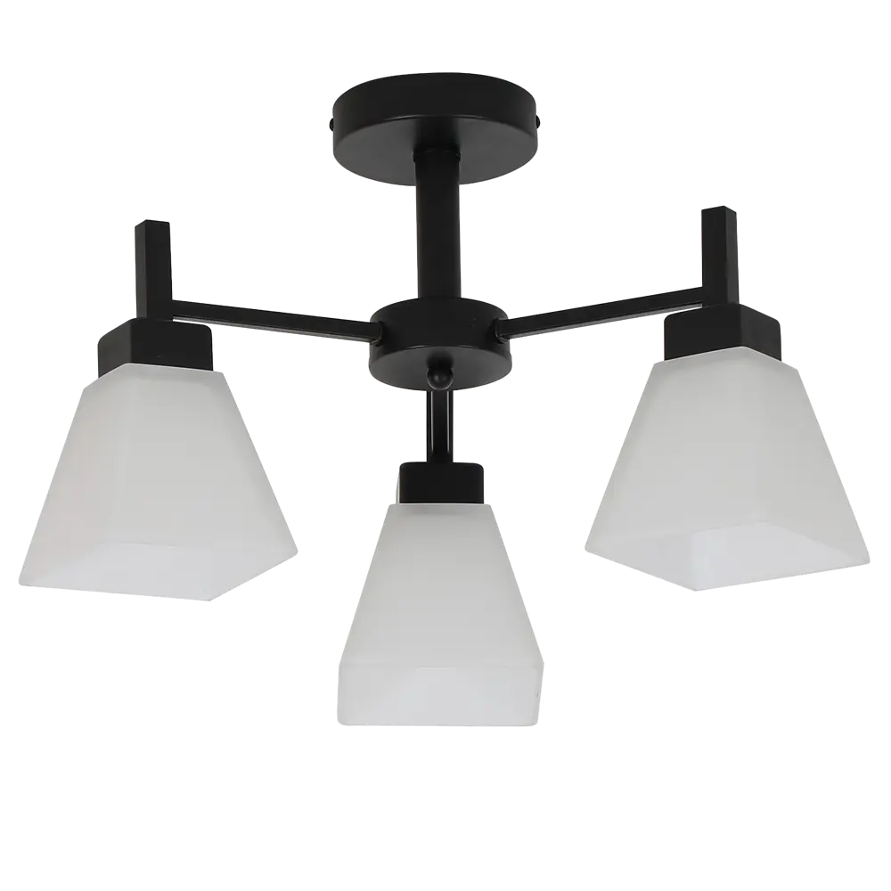 Люстра на штанге Cello 3 лампы 12 м² цвет черный SCHAFFNER STLM-2083151 - Вид №2