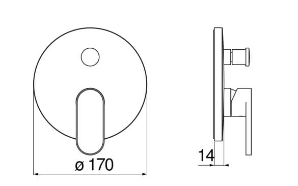 Однорычажный смеситель для душа с переключателем Nobili Dress ARCH-00131835 - Вид №17