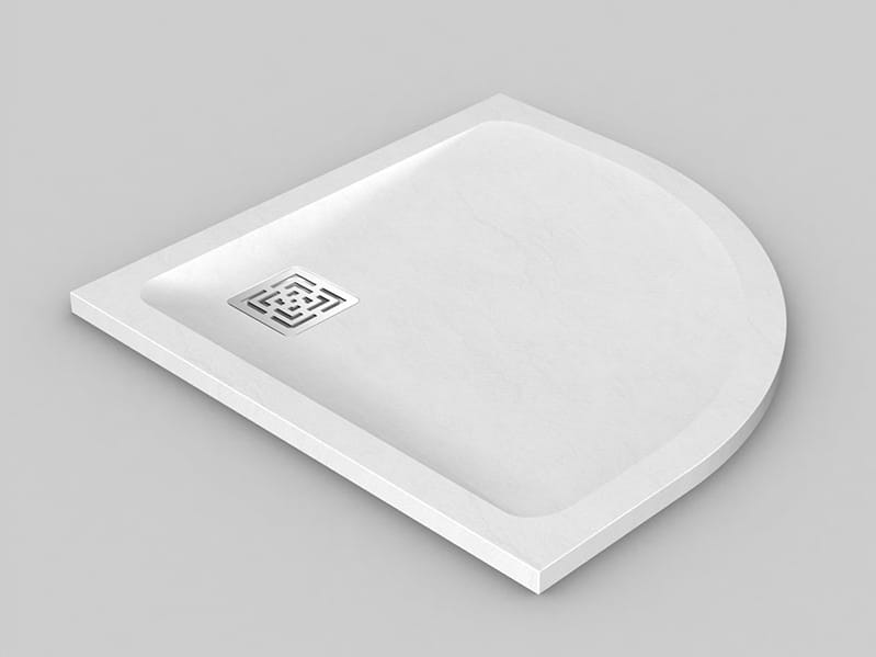 Угловой нескользящий поддон для душа из композитного материала Vismaravetro VI.P ARCH-00133300