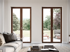 Алюминиевая створчатая дверь-окно