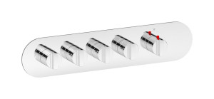 EUA422ISNHJ Комплект наружных частей термостата на 4 потребителей - горизонтальная овальная панель с ручками Hey Joe IB Aqua - 4 потребителя
