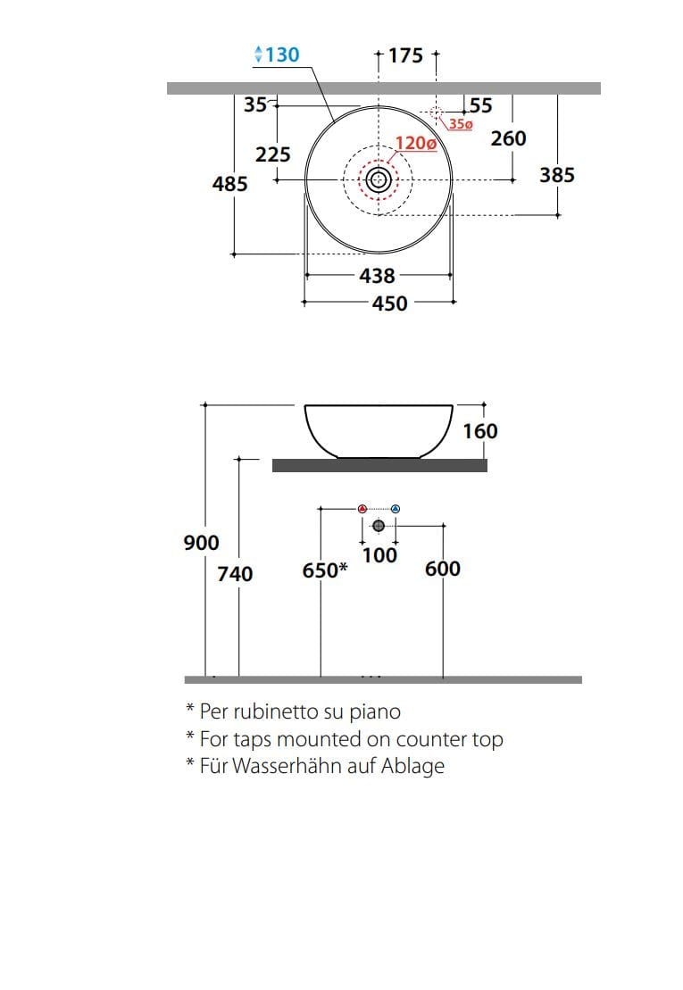 Керамическая раковина с одной столешницей Ceramica Globo чаши ARCH-00036813 - Вид №2