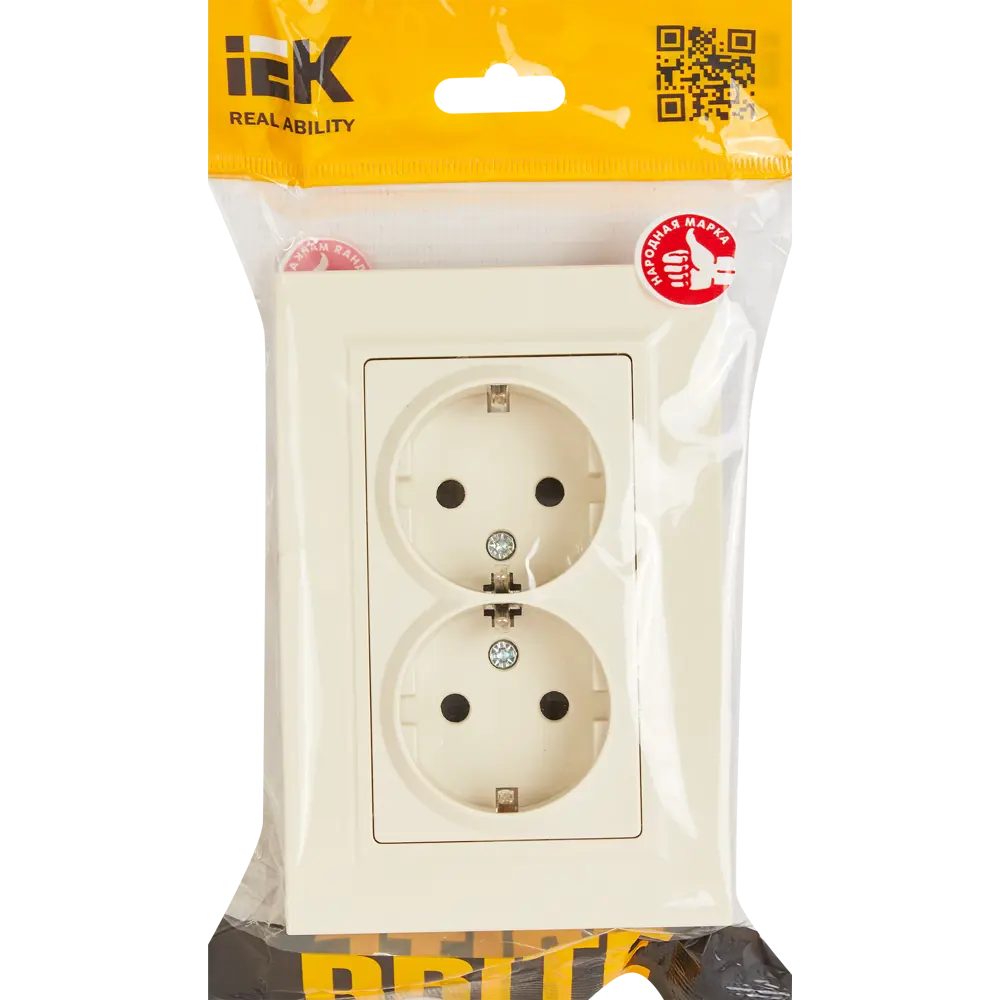 Розетка двойная IEK Brite с защитными шторками и заземлением 87761501 STLM-1109602 - Вид №4