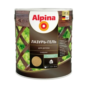 Лазурь-гель деревозащитная Alpina 948103844 242151 2.5 л цвет орех