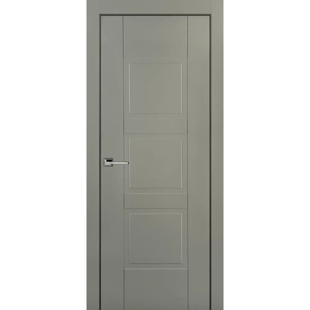 Дверь межкомнатная Этна глухая эмаль цвет грей 200x90 см (с замком) 82347156 STLM-2196493 ПРИНЦИП  - Вид №1
