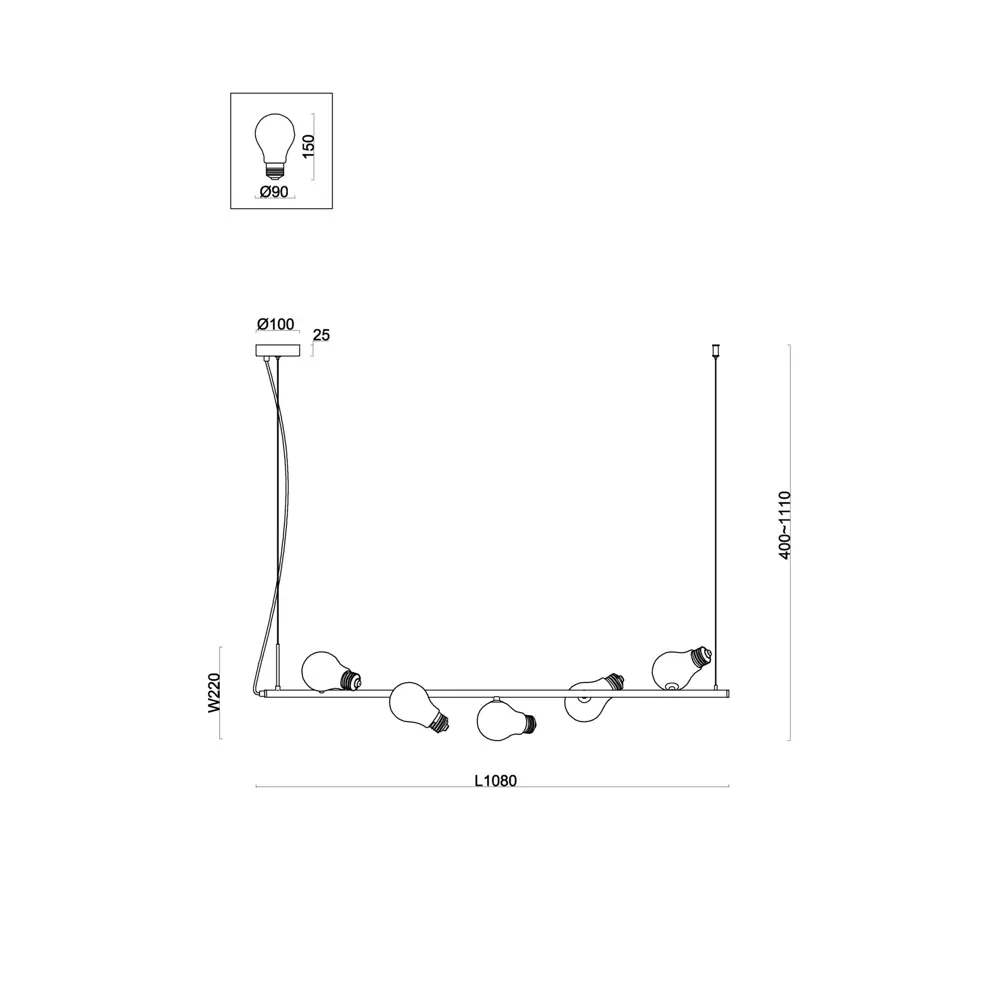 Freya Evidence - подвесная люстра с 5 плафонами в стиле латунь 89390263 STLM-1578547 - Вид №11