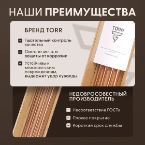 Комплект заземления TORR 9 м омедненный