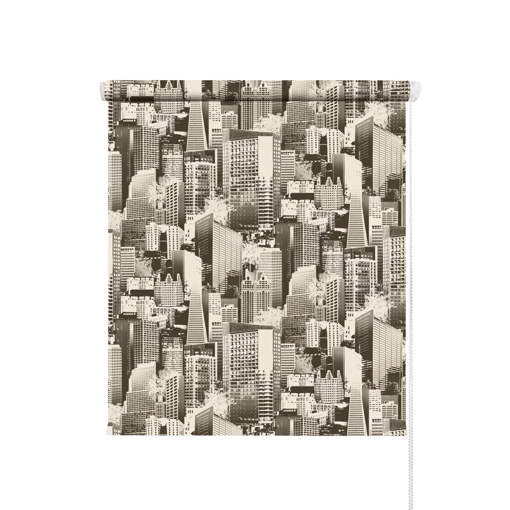 Штора рулонная Мегаполис 70x160 см черно-бежевая DOMLEGRAND STLM-2051270