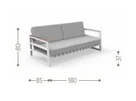 2-местный тканевый садовый диван Talenti Alabama Alu ARCH-00097996 - Вид №5