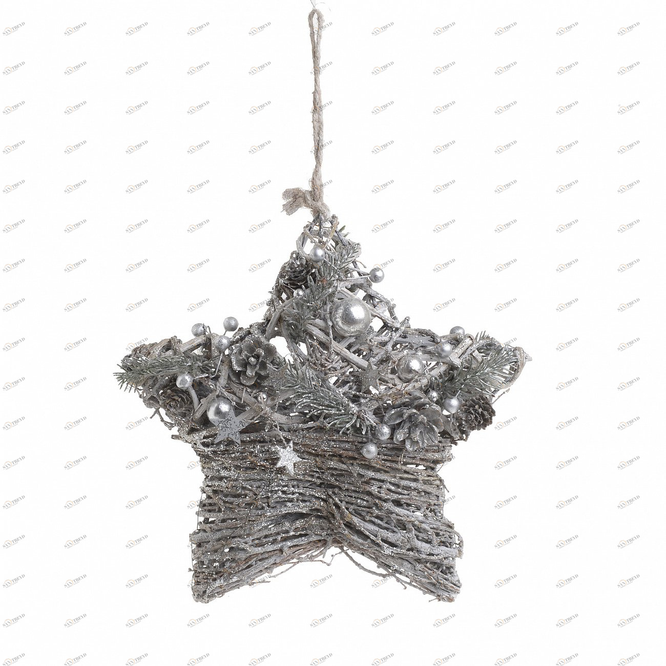 Декор новогодний для дома подвесной серый "Звезда" TO4ROOMS  214060 Серый 