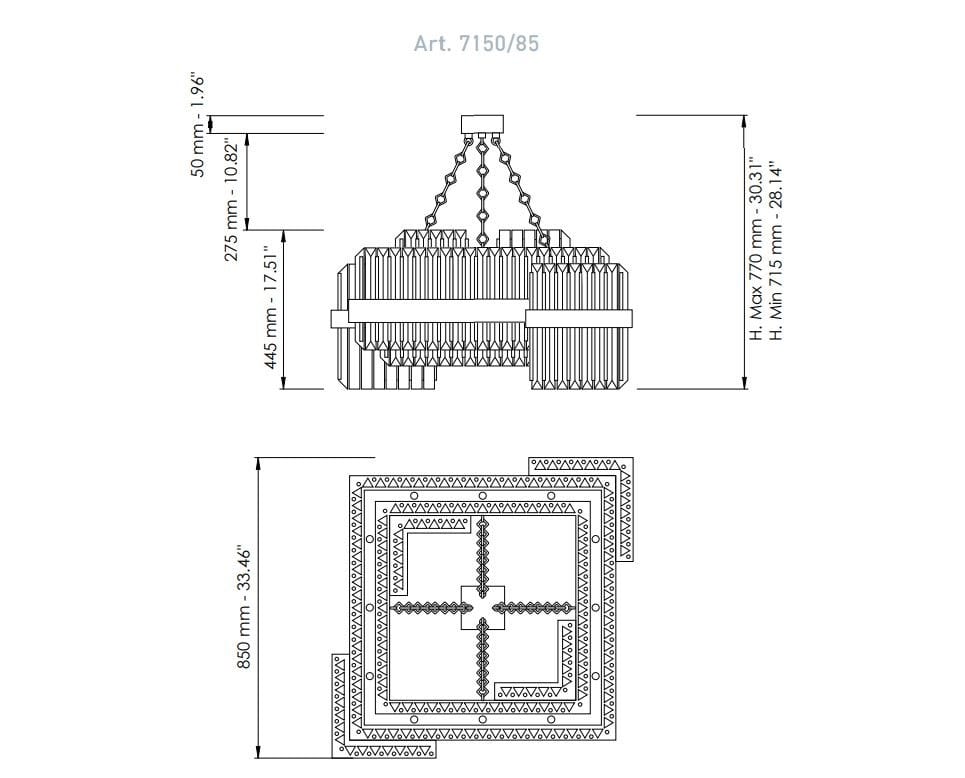 Светодиодный подвесной светильник из свинцового хрусталя Patrizia Volpato Diamante ARCH-00106659 - Вид №11