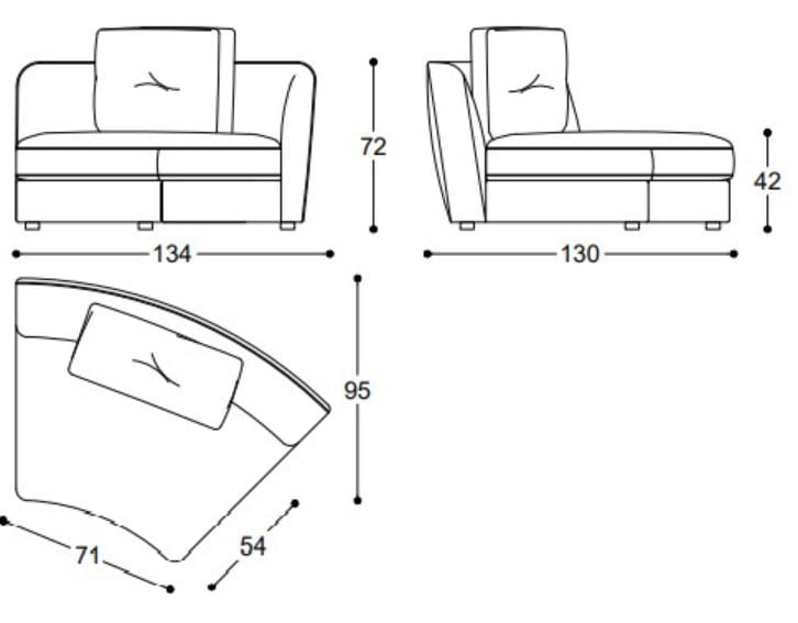 Изогнутый диван из ткани BLACK TIE LEVANTE ARCH-00012008 - Вид №2