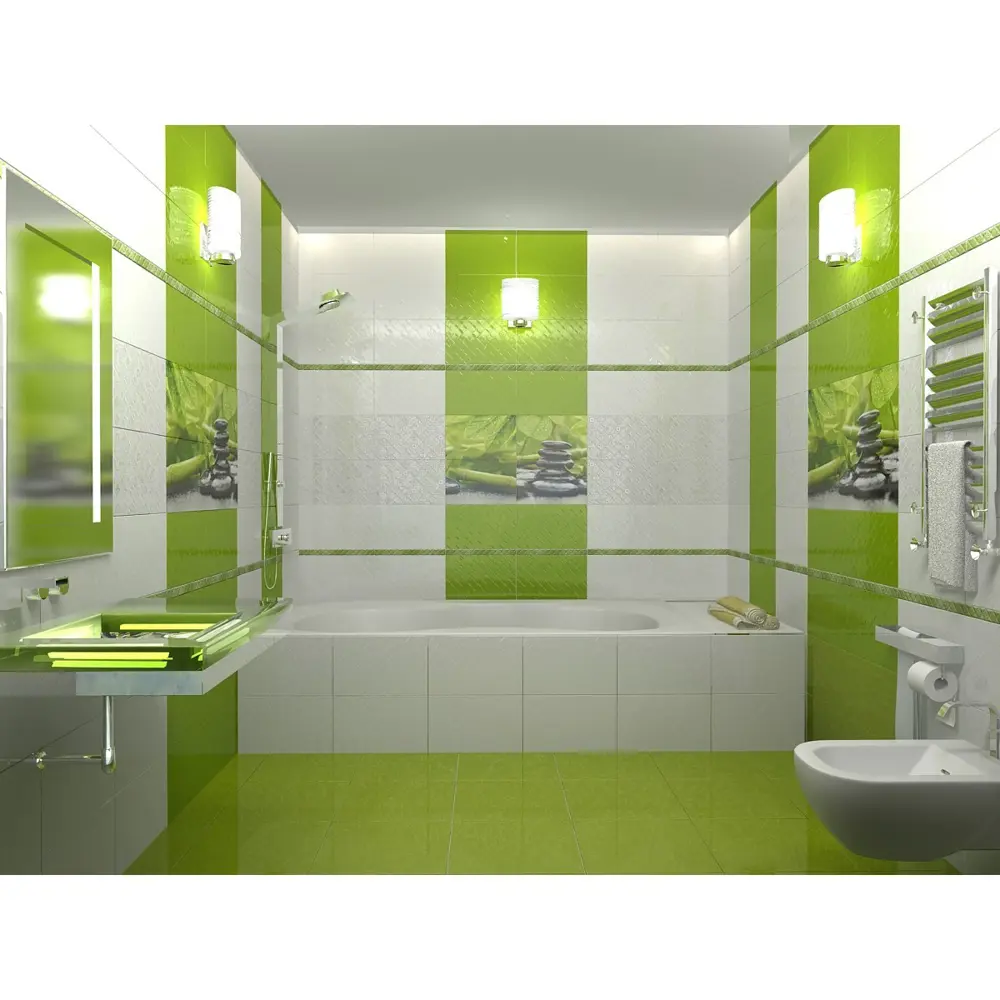 Плитка настенная Golden Tile «Relax» 25х40 см 1.5 м2 цвет зелёный STLM-2065805 - Вид №1