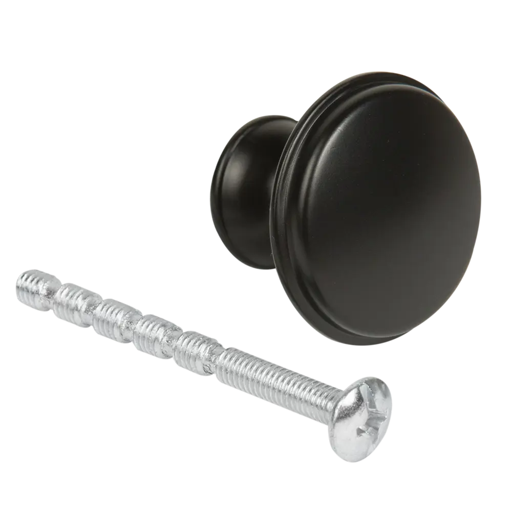 Мебельная ручка-кнопка 169 21x28 мм цвет матовый черный Jet STLM-2135625 - Вид №2