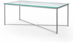 Flexform Прямоугольный стол из нержавеющей стали и стекла Moka outdoor