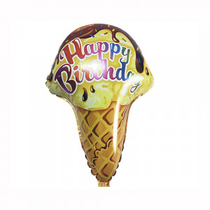 33 Фигурные шары из фольги 03 1 шт. "Мороженое Happy Birthday", 18"/45 см Патибум