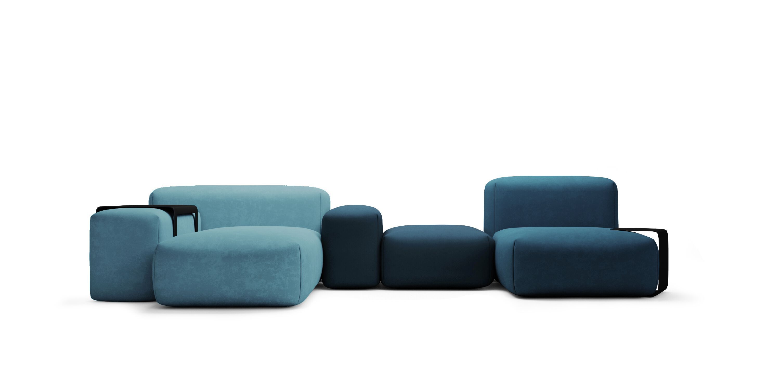 Тканевый диван с полуостровом HANNABI MODEL NO.17 SALMON ARCH-00037307 - Вид №2