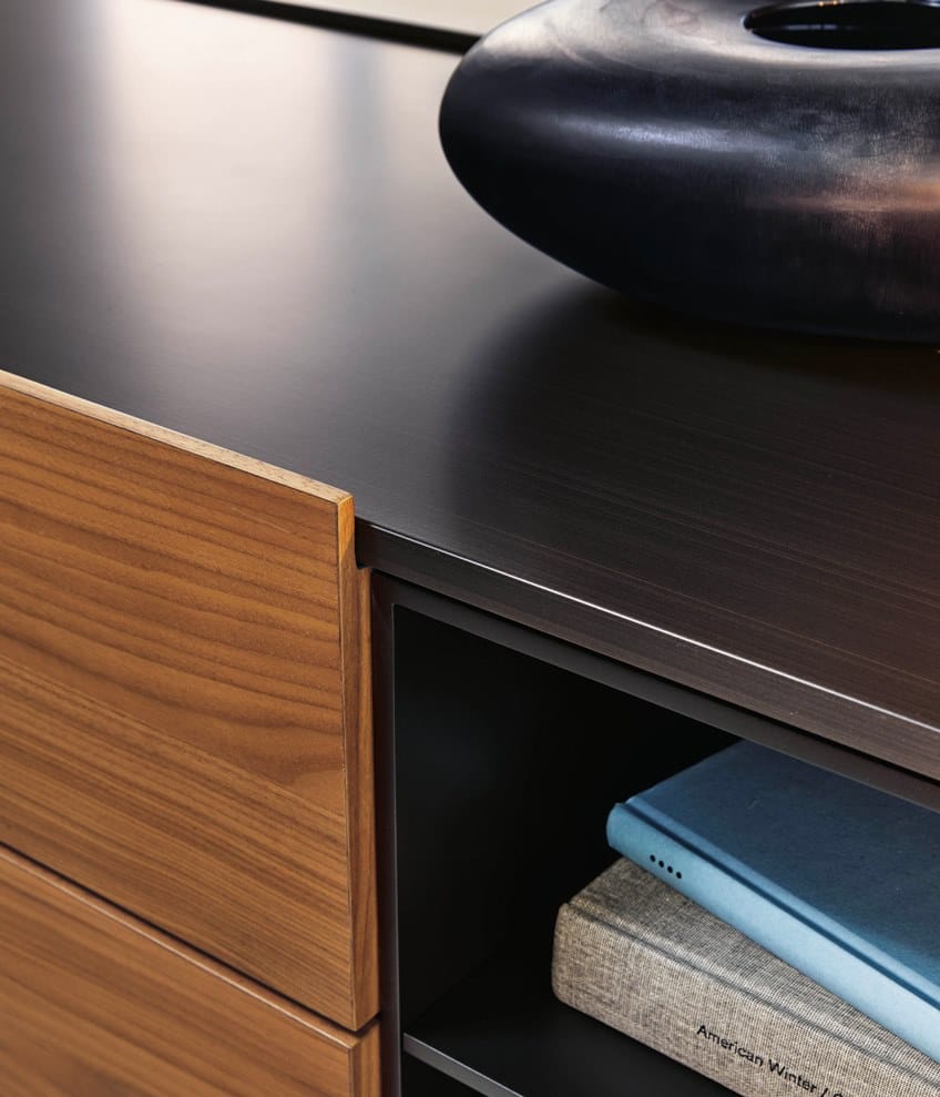 Низкий деревянный шкаф для телевизора с ящиками Poliform код ARCH-00114918 - Вид №8