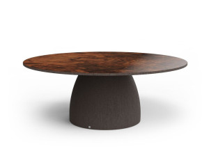 Круглый стол из стекловолокна и шиповник